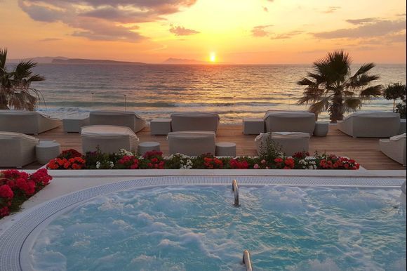 https://www.delfinoblu.gr/
All you need for a perfect September getaway is gazing at the Ionian sunsets from the Delfino Blu hotel in Corfu. Pure bliss! 
