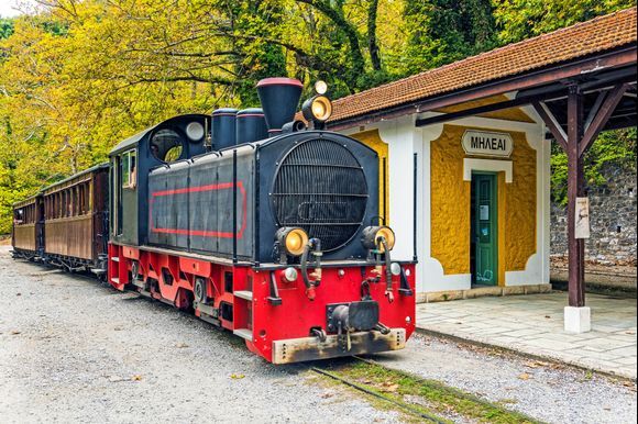 The legentary old steam train of Pelion known as 
