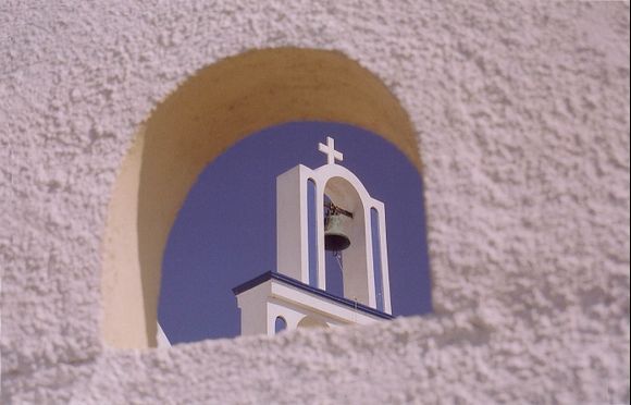 Church through Stone window