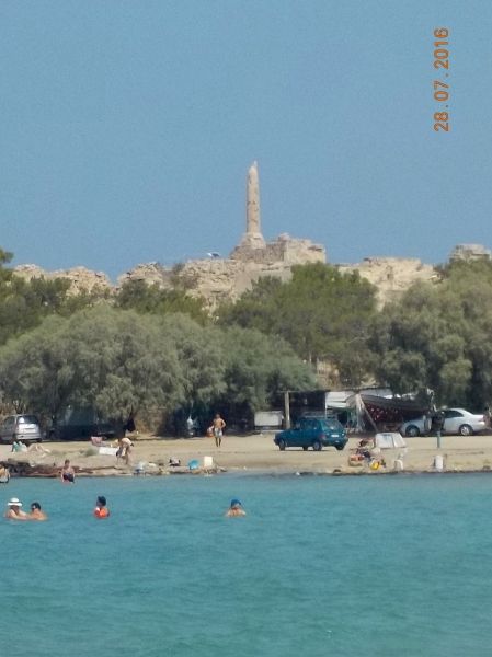 Remains of the ancient Temple of Apollo in Aegina, seen from near the main pier