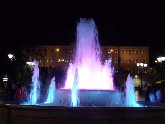Syntagma Square at night, 2