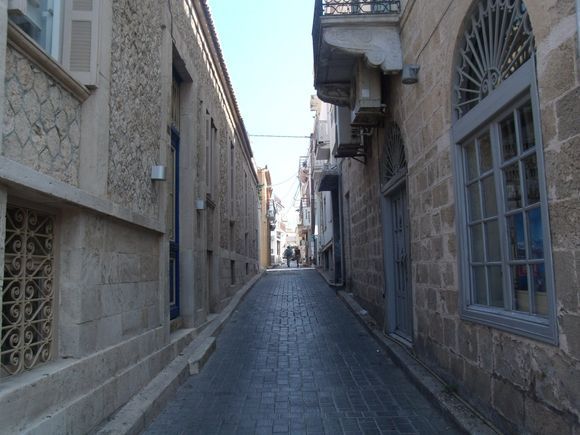 Narrow, typical street of Aegina.