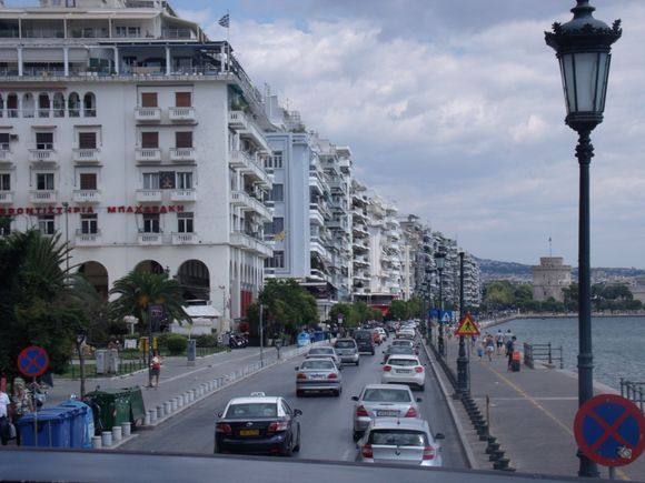 View taken from the upper part of the Hop on-Hop off Bus of Thessaloniki. July 2016.