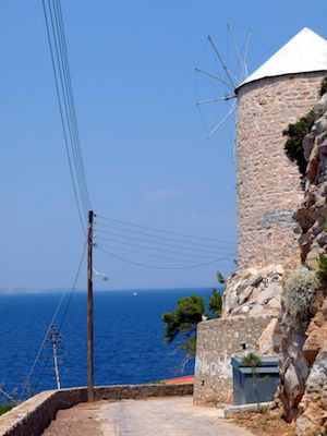 A windmill near the sea on Hydra