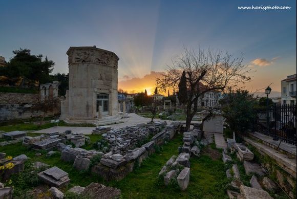 Sunset at ancient Roman Market - Monastiraki