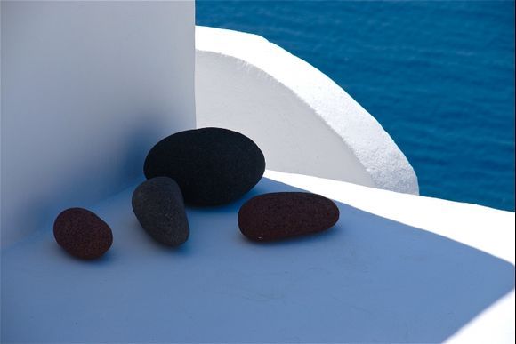 Rocks on a terrace, Oia, Santorini