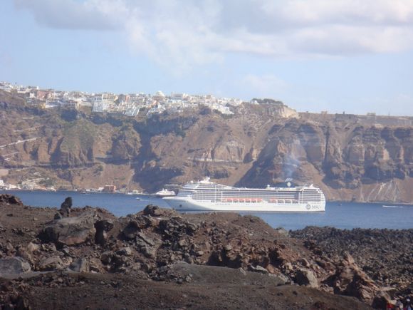 View from Nea Kameni, Santorini