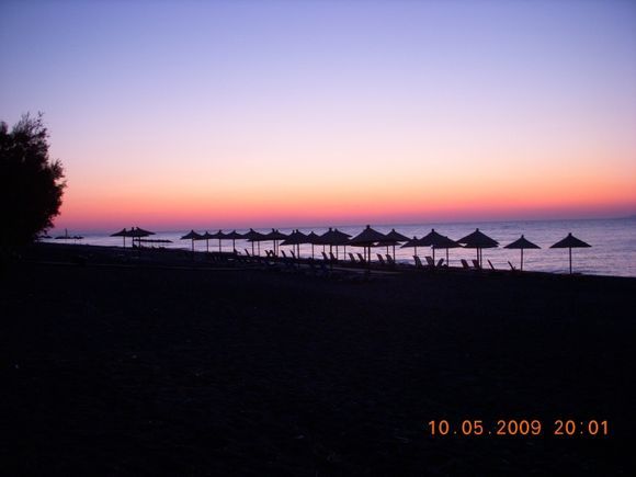 Kamari beach sunrise