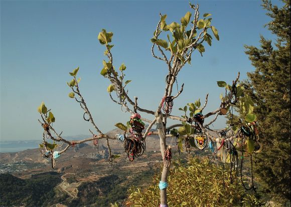 Panagia Tsambika hill. Wish tree.