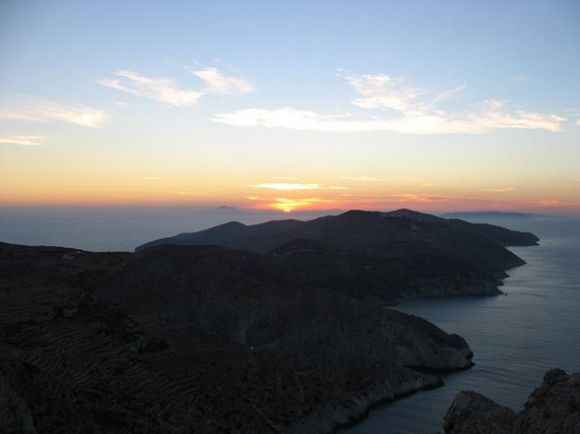 First sunset in Folegandros