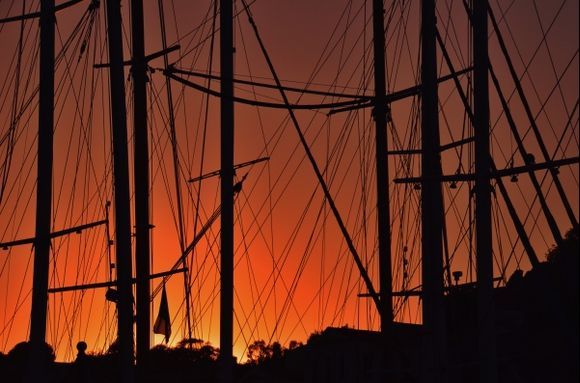 Sunset in Symi harbour