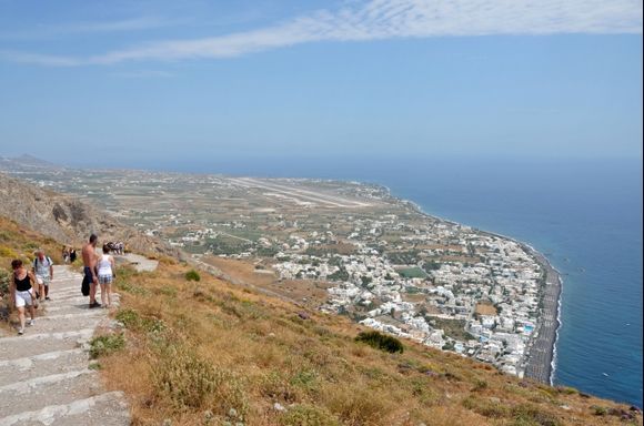 Vieuw on Kamari from the archeological site of ancient Thira.
