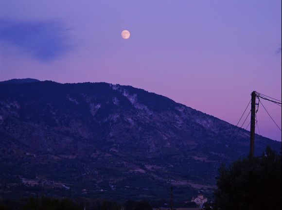 Moon in Fragata Village, Kefalonia.