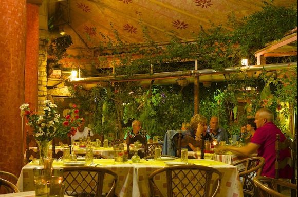 Inside one of the restaurants in Gouvia, Corfu