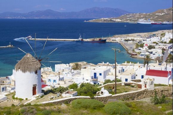 Panorama of Mykonos town