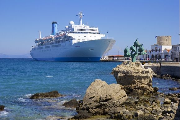 Cruise port in Rhodes town