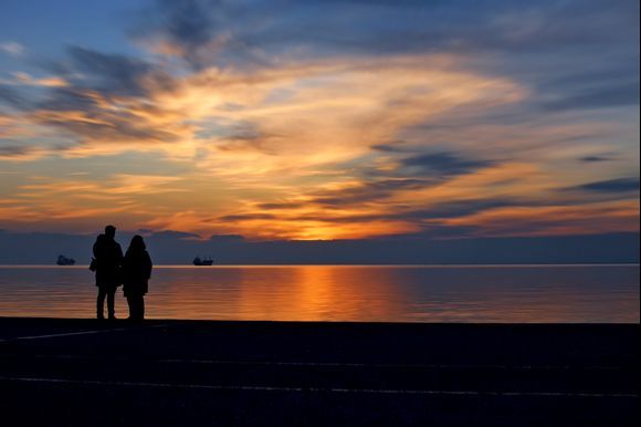 Golden hour at Thessaloniki's waterfront