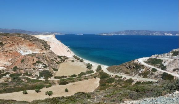 The view of island Kimolos from Milos