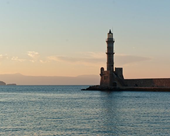 Chania Harbor Lighthouse from Distance