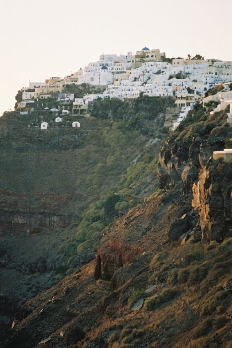 Fira perched on the edge of the caldera