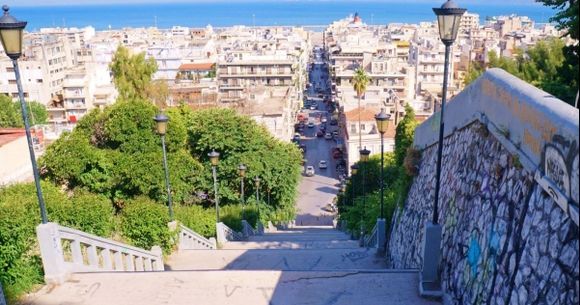 Agiou Nikolaou Stairway to Patras city