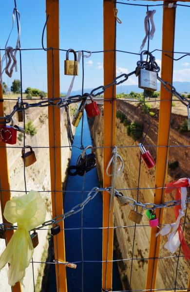 Love Locks on the Corinth Canal