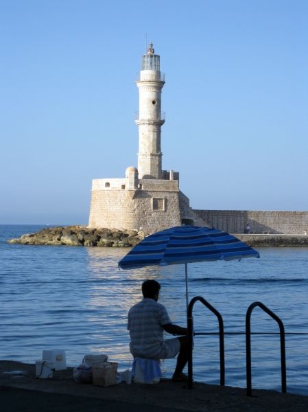 View of Chania lighthouse.