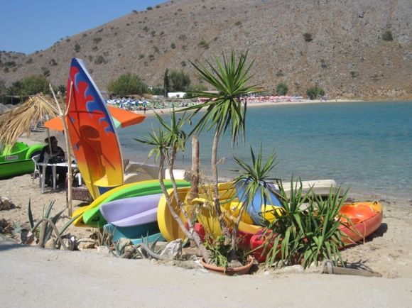Colourful canoes in Georgioupolis, Crete