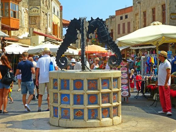 The lovely fountain in the Jewish Quarter of Rhodes Old Town