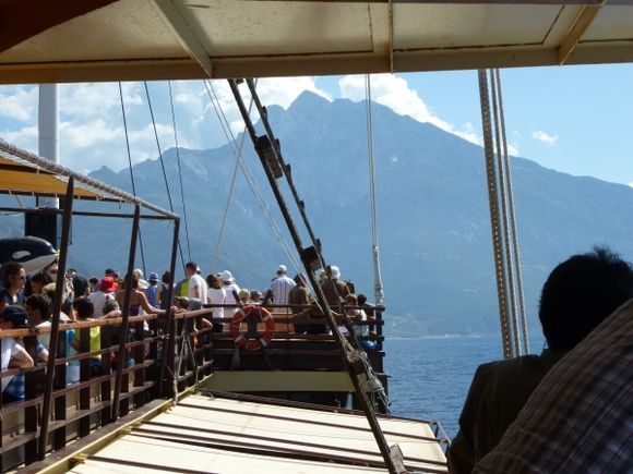 View of Mount Athos from the pirate boat
