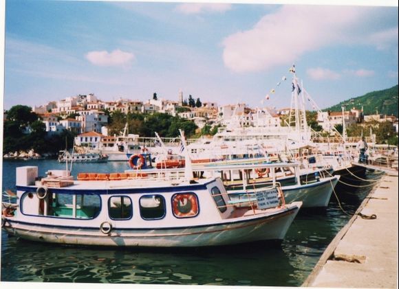 View of Skopelos harbour