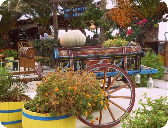 A decorated cart in Halkidiki.