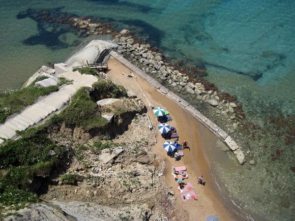 Logas beach from above in Peroulades, Corfu