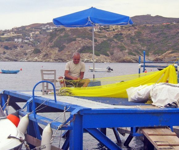 Fishermen in Agia Pelagia, Crete
