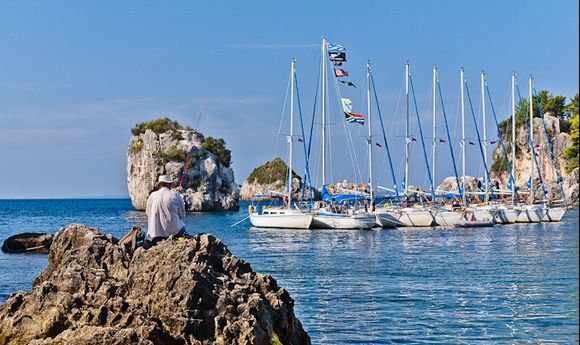 At the far end of the town\'s beach