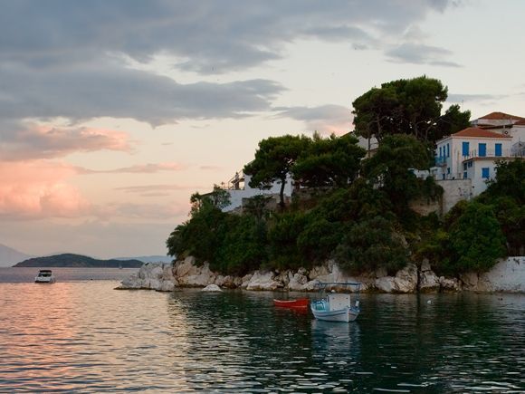 Sunset in Skiathos Port