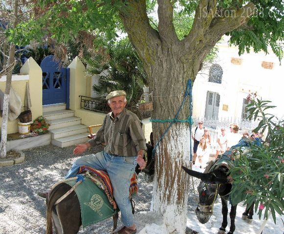 Man on Donkey, Pyrgos, Santorini