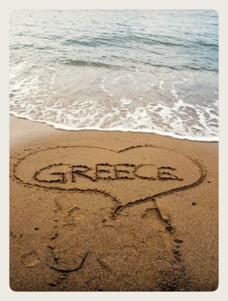 Greece on a beach.