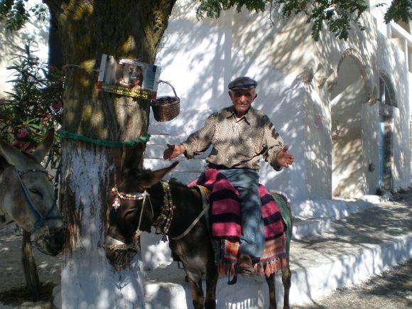 A greek man from Pirgos and his donkey