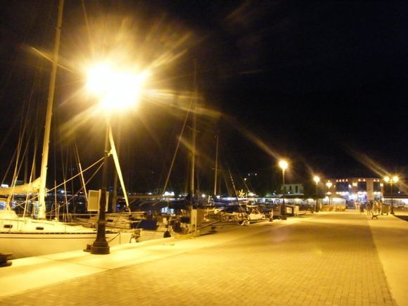 Vassiliki port by night