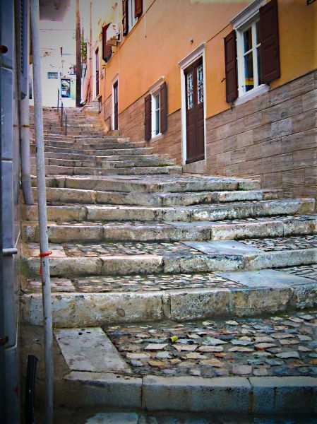 The stairs of the street