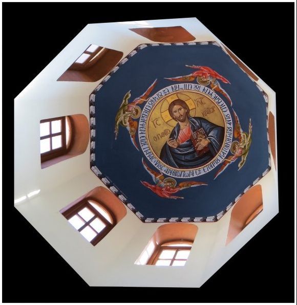 18-09-2014  Leros: Painting on a ceiling  in a Church