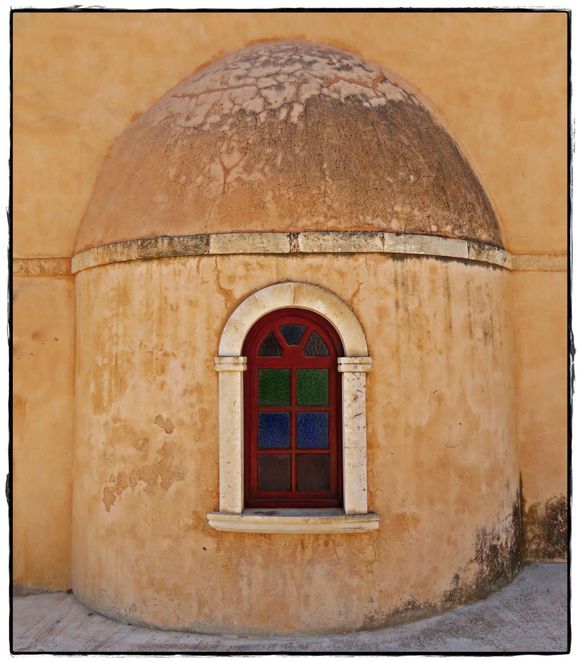 18-09-2023 Crete: A piece of a church in a village somewhere in the interior of Crete