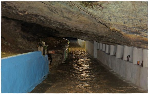 22-09-2020 Samos: Pythagorio .....  Cave and corridor in  Monastery Panagia Spiliani