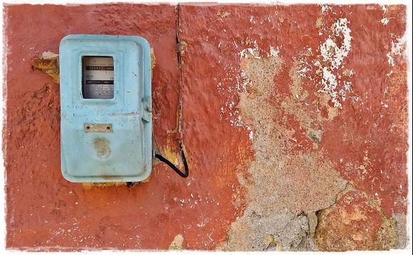 12-09-2021 Myrthios: Just an electric meter on a wall