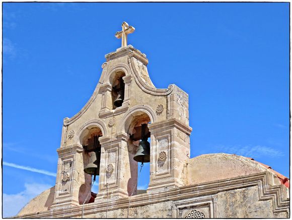 10-09-2023 Crete: Church tower Monastery of Preveli