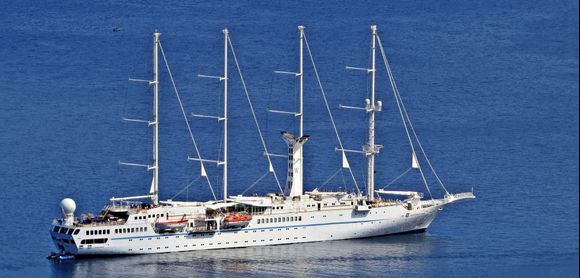 25-09-2019 Patmos: A big sailing boat near Skala