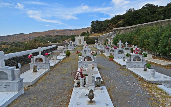 26-08-2022 Andros: Cemetery somewhere in the landscape of Andros