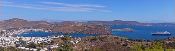 21-09-2022 Patmos: View of the bay and the town of Skala