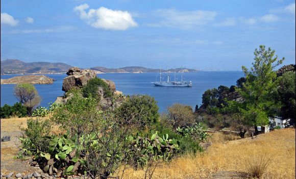 25-09-2019 Patmos: View on sea and ship .....